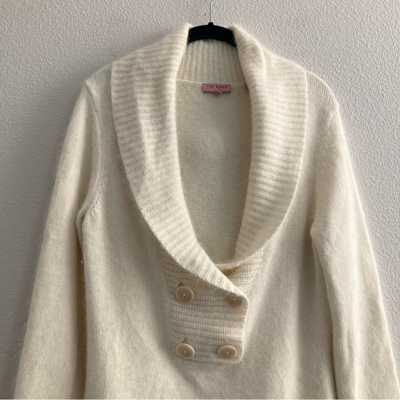 Ted Baker London Cream Nylon Angora Blend Sweater, Ted Baker size 3 - Picture 4 of 16